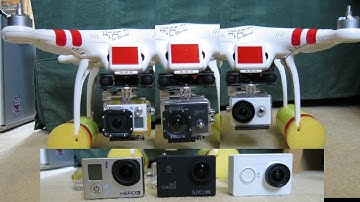 Xiaomi Yi vs SJ4000 vs Gopro Hero 3 on Quadcopter at 60fps  - HD action cameras back to back