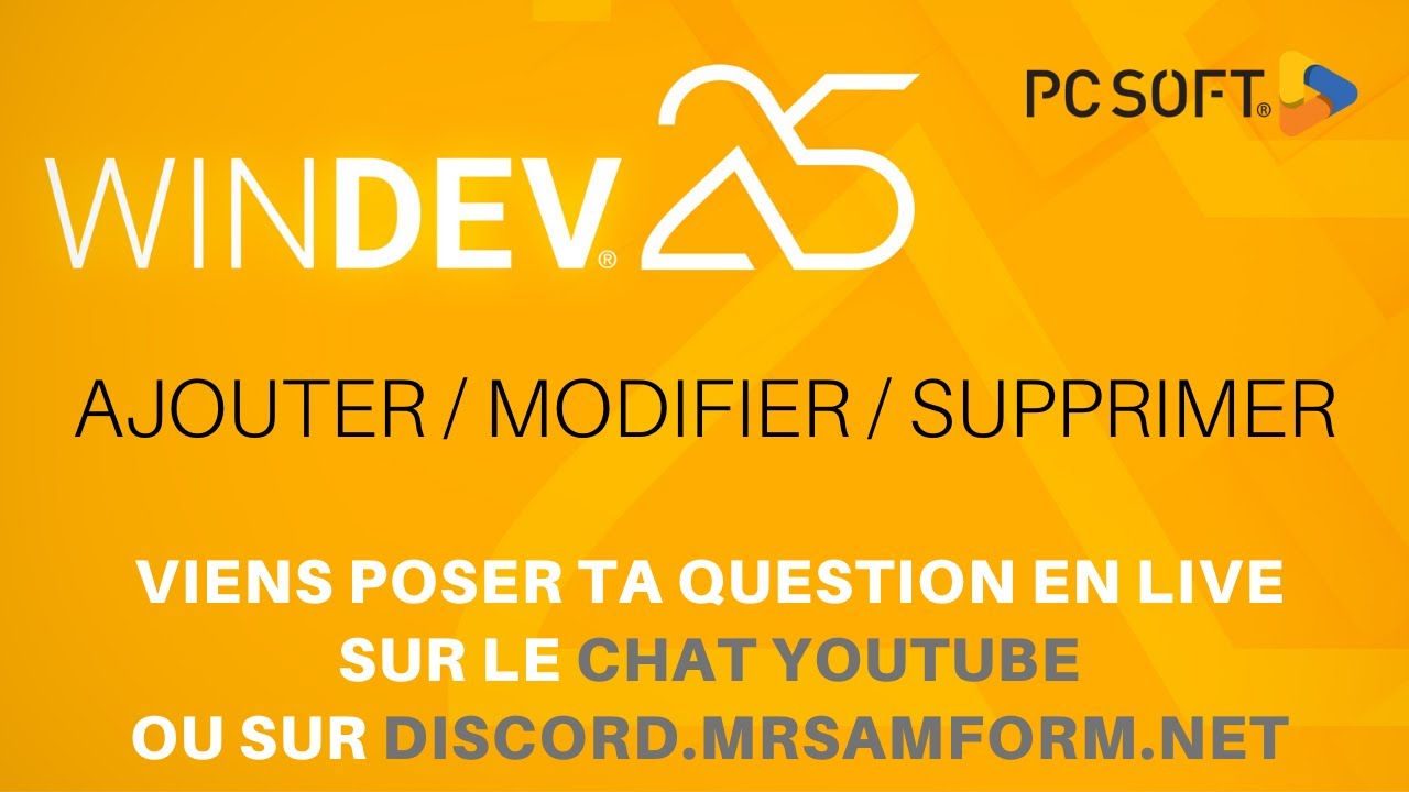 🎥 WEBINAIRE - WINDEV - AJOUT / MODIFIE / SUPPRIME sur HFSQL