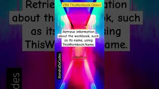 VBA ThisWorkbook Object #shorts