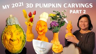 AMAZING 3D PUMPKIN CARVINGS  / Fruit Carvings By Jannet