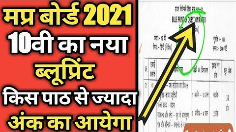 Mp board 10th blueprint 2021 |Mp board 12th blueprint 2021 | Mp board blueprint 2021 | RVC CLASSES