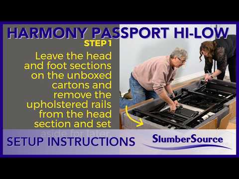Harmony Passport Hi-LOW Adjustable Bed &mdash; Setup Instructions
