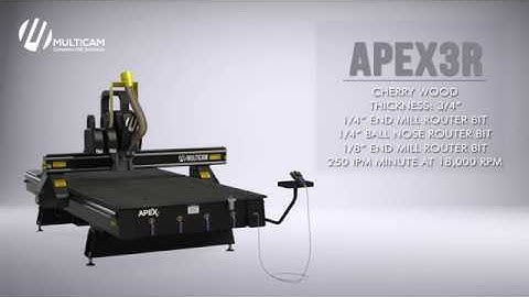 MultiCam APEX3R CNC Router Cutting .75" Cherry Wood (Flip-To-Cut)