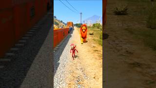 GTA 5 Ironman ke bete ko sher kha gya 🤯 | #gta #gta5 #shorts #shortsfeed #spiderman #cartoon #viral