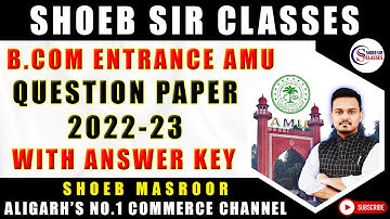 B.Com Entrance AMU Question Paper 2022-23 with Answer Key