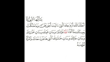سورة الأحزاب 24 القسم الرابع والعشرون تكرار كيفي من .. يا أيها النبي إنا أحللنا .. إلى .. مؤمنة