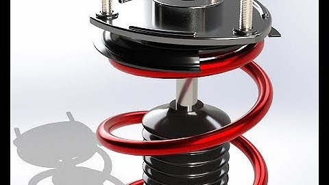 3D model of a shock absorber #suspension #shockabsorber #3dmodeling #cad #rendering #3danimation