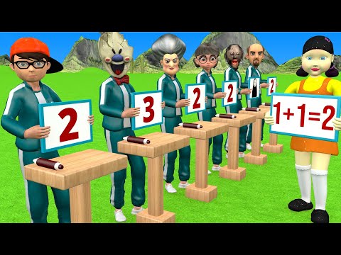 Squid Game vs Scary Teacher 3D Become Math Genius 5 Times Challenge Nick and Tani vs Miss T Winner