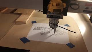 Cnc drawing with sharpie. 1st attempt