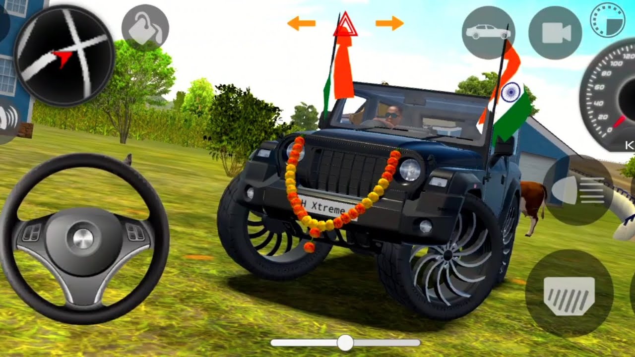 Modified Mahindra Thar 😈 Black Thar (Gadi Wala Game) adventure game indian game 