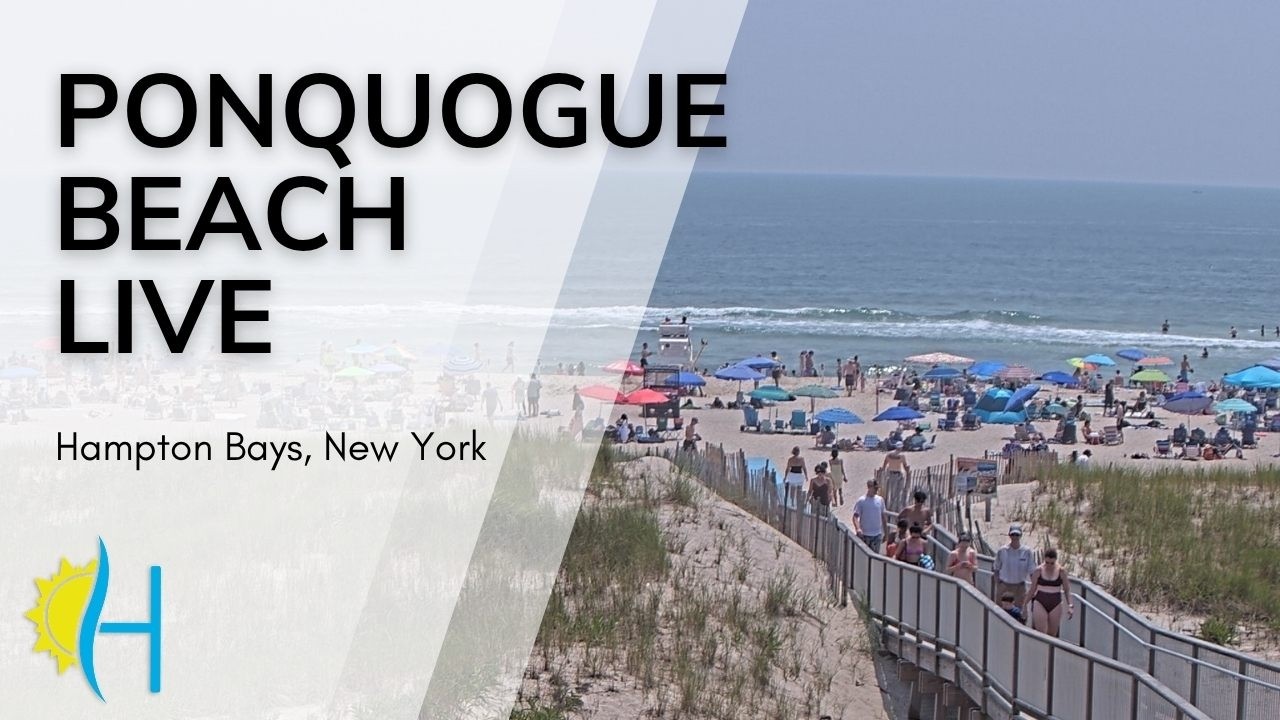 Ponquogue Beach Pavilion Surf Cam, Hampton Bays, New York — Hampton Bays, NY live camera thumbnail