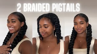 2 Braided Pigtails With Braiding Hair | EXTREMELY beginner friendly!