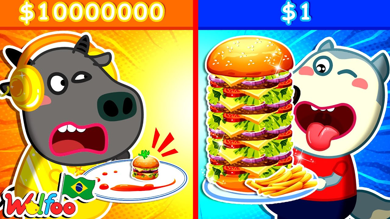 Oh Não Wolfoo! por que a comida do Bufo é tão pequena? Rico vs Pobre | @wolfooemportuguesoficial