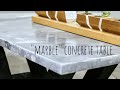 DIY "Marble" Concrete Table || w/ Shou Sugi Ban Base