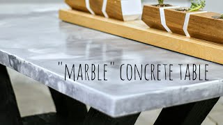 DIY 'Marble' Concrete Table || w/ Shou Sugi Ban Base