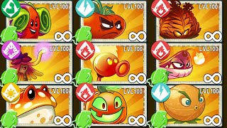 Random 30 ORANGE & RED Plants Battlez - Who Will Win? - PvZ 2 Plant vs Plant POWER-UP