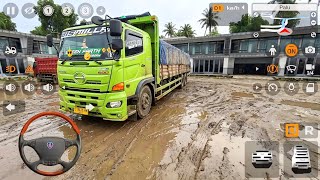 Game Truk Hino Muatan Semen Pengiriman Ke Proyek Jembatan | Mod Bus Simulator Indonesia screenshot 4