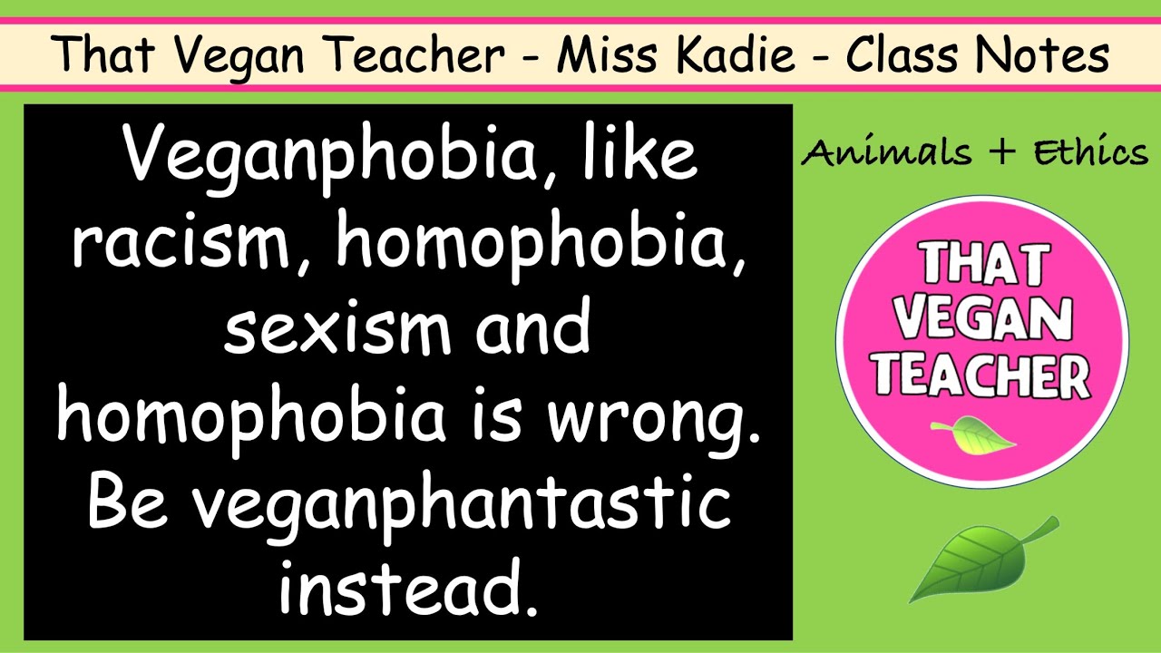 Veganphobia, like racism, sexism and homophobia is cruel and wrong. Be