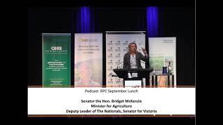 RPC September Lunch: Senator the Hon Bridget McKenzie, Minister for Agriculture