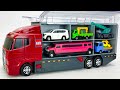 トミカ☆クレーン車・パトカー・ごみ収集車を開封してコンボイへ収納するよ☆Tomica Mini Cars☆Police Car & Garbage Truck Convoy Loading!