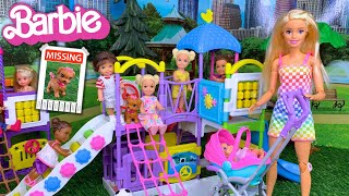 Barbie Doll Family Playground Story  Toddlers Find Lost Puppy