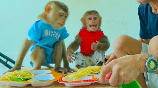 Sam Boy & Asher enjoy pasta by hand grandfather cook