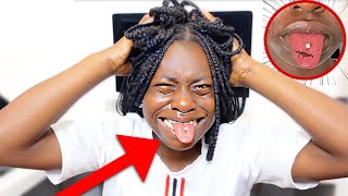 I Gave Myself A TONGUE PIERCING And This Happened...🤯