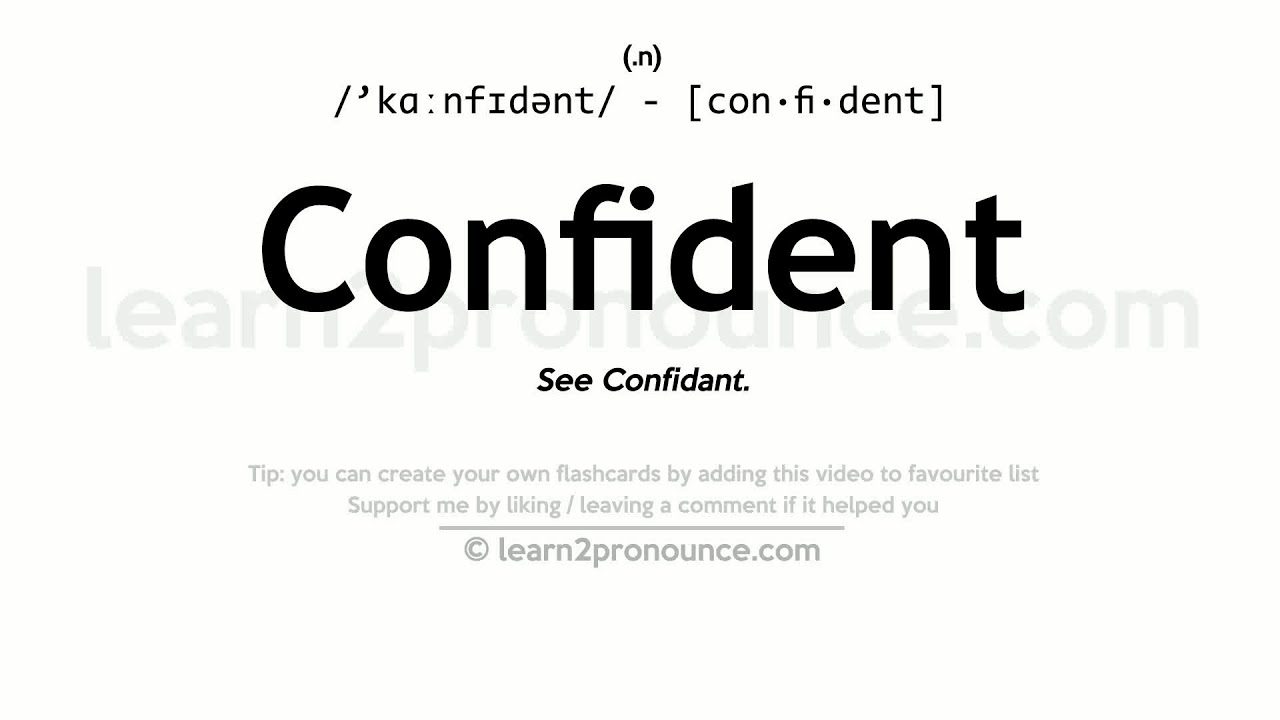confident francais meaning