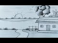 How to draw easy pencil sketch sceneryscenery drawing tutorial