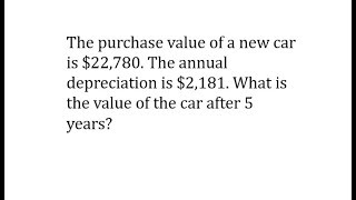 Linear Equation App:  Car Depreciation