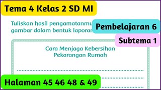 Kunci Jawaban Tema 4 Kelas 2 Halaman 45 46 48 49 Pembelajaran 6 Subtema 1 Hidup Bersih dan Sehat