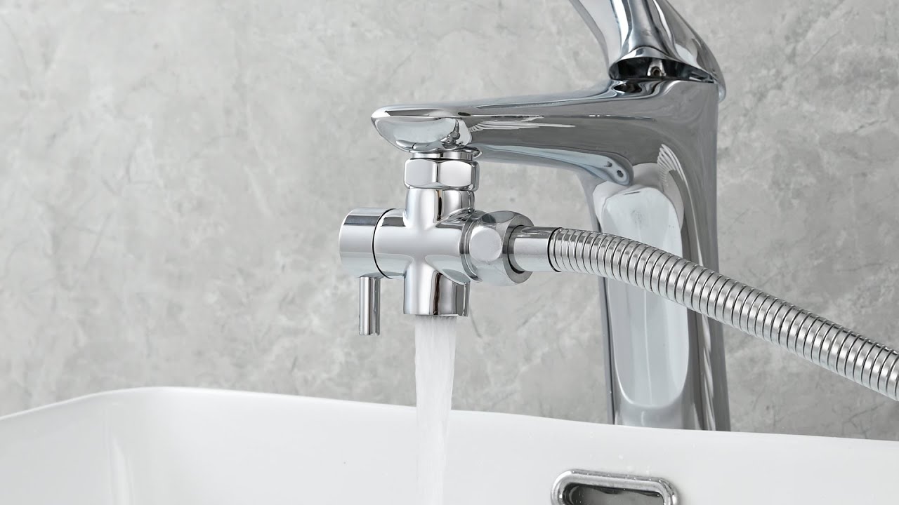 Tecmolog Sink Faucet Hose Adapter, Brass Faucet Diverter Valve, 3 Way