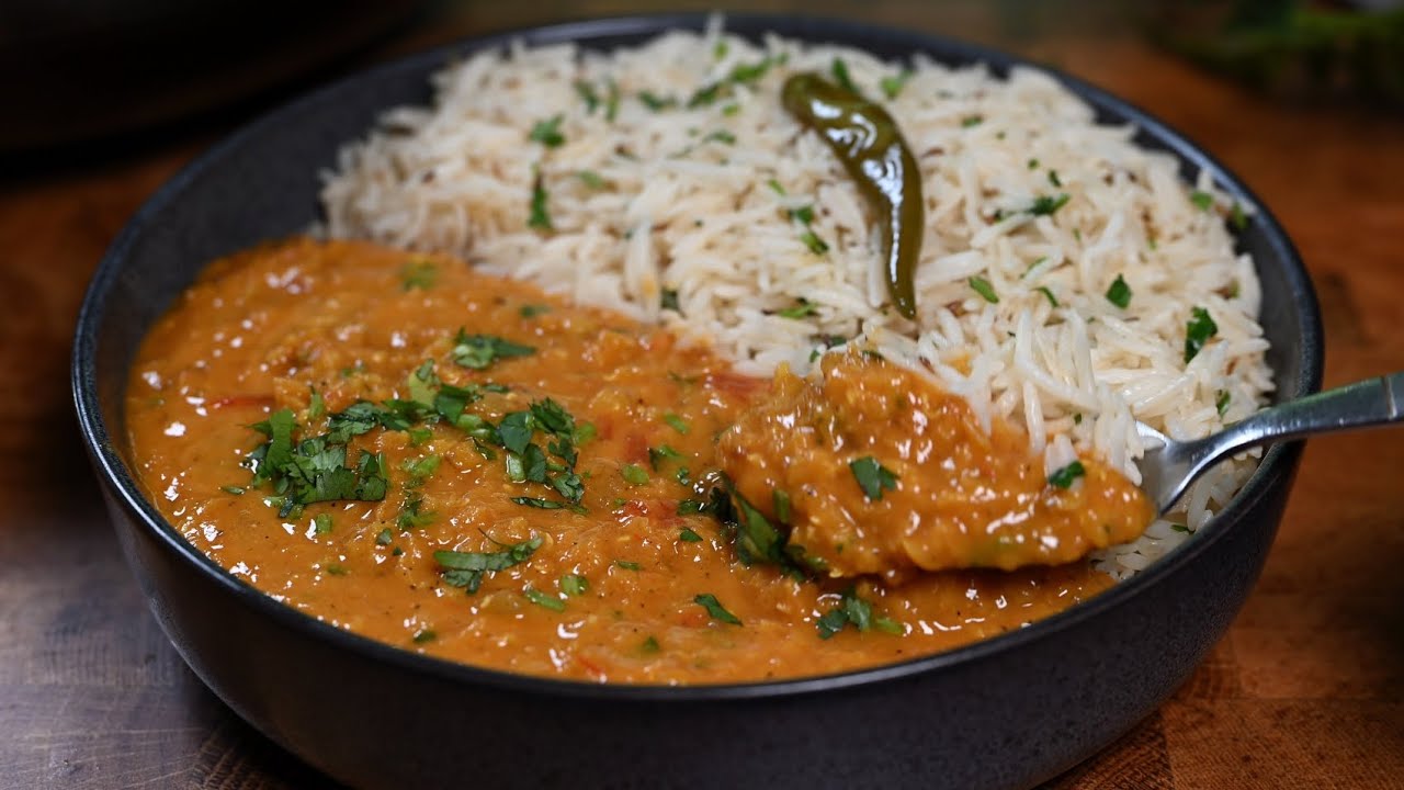 رز بالكمون وكاري العدس😍 وصفتين سهله لوجبه متكامله بدون لحم! Cumin Rice and Lentil Curry 