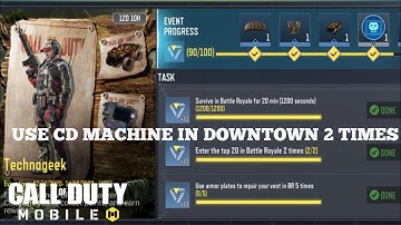 USE CD MACHINE IN DOWNTOWN 2 TIMES TECHNOGEEK | CALL OF DUTY MOBILE | HACKER CLASS
