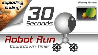 30 sec racing robot countdown timer with exploding ending