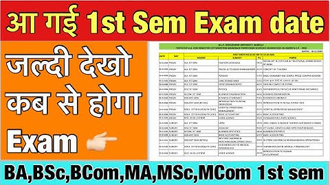 Mjpru 1st sem Exam date | BA,BSc,BCom 1st sem Exam scheme 2025-26 | जल्दी देखो कब है आपका पेपर 