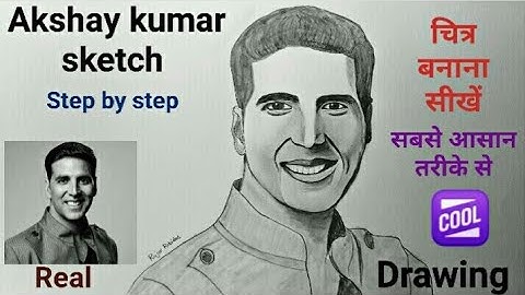 akshay kumar sketch step by step | Akshay Kumar Realistic Face Drawing Step By step
