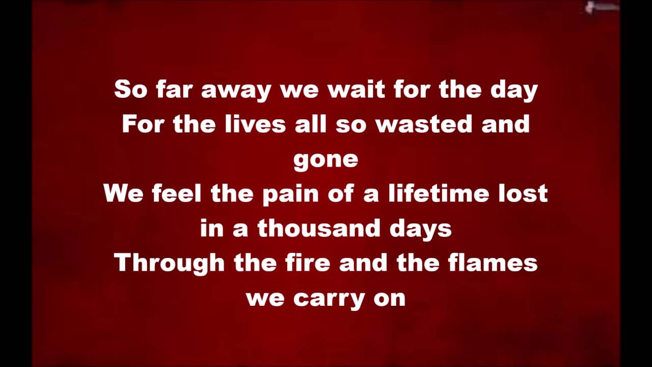 Dragonforce Through The Fire And Flames Lyrics On Screen Youtube