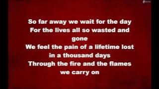 DragonForce - Through the Fire and Flames (Lyrics on screen)