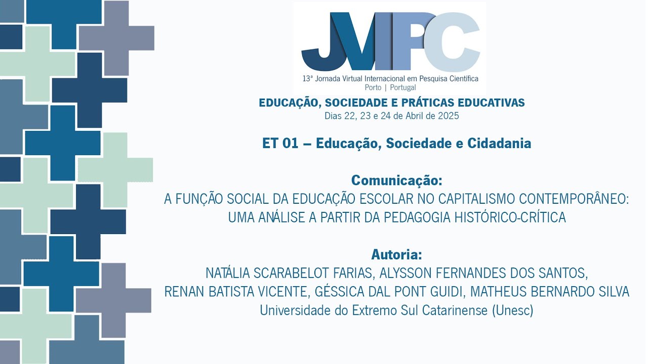 13ª JVIPC - ET 01 – NATÁLIA SCARABELOT FARIAS, A SANTOS, R VICENTE, G GUIDI, M SILVA