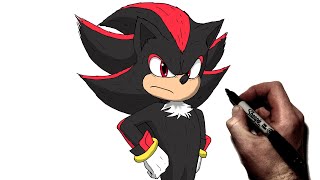 How To Draw Shadow The Hedgehog | Step By Step | Sonic
