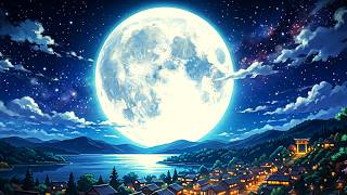 Under the Moonlight 🌕 Peaceful Anime Village Night with Soft Piano for Deep Sleep screenshot 4