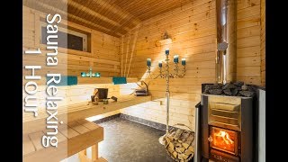 Sauna Spa Relax Sounds 1 Hour  ASMR Fireplace Sleep