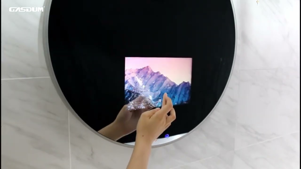 Round LED Backlit Touch Screen Illuminated Bathroom Mirror