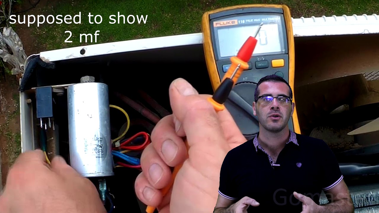 The electricity reaches the fan on the outside unit