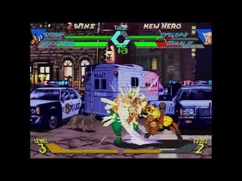X-Men vs. Street Fighter - Storm, Wolverine vs. Cyclops, Charlie