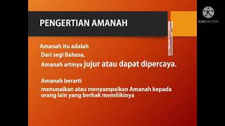 Menerapkan Perilaku AMANAH dalam kehidupan sehari hari