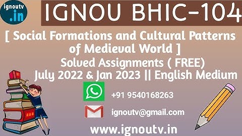 IGNOU BHIC-104 Solved Assignment July 2022 & Jan 2023 [FREE] || IGNOU BAHIH || IGNOU TV || IGNOU ||