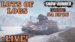 Final Stretch Of Logging Time! Hard Mode LIVE! No Chained Tires Episode 26 Amur SnowRunner Season 4