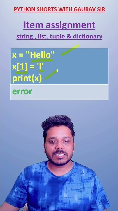 Item assignment in python data types | Computer Science | Python class ...